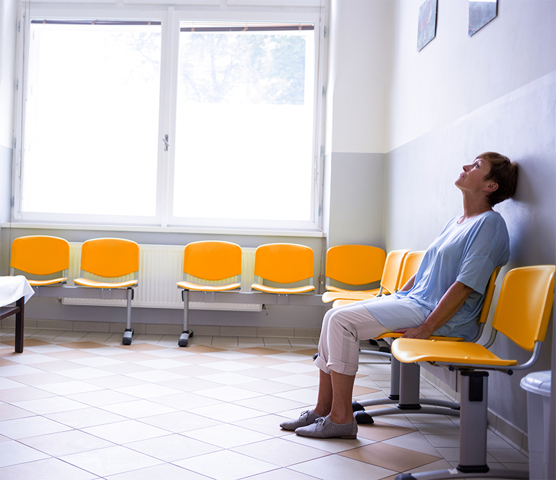 person waiting for a medical appointment