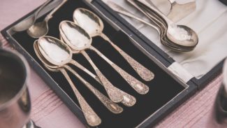 Set of silver spoons