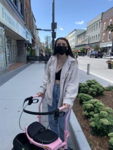 Image of Steff with her rollator walker