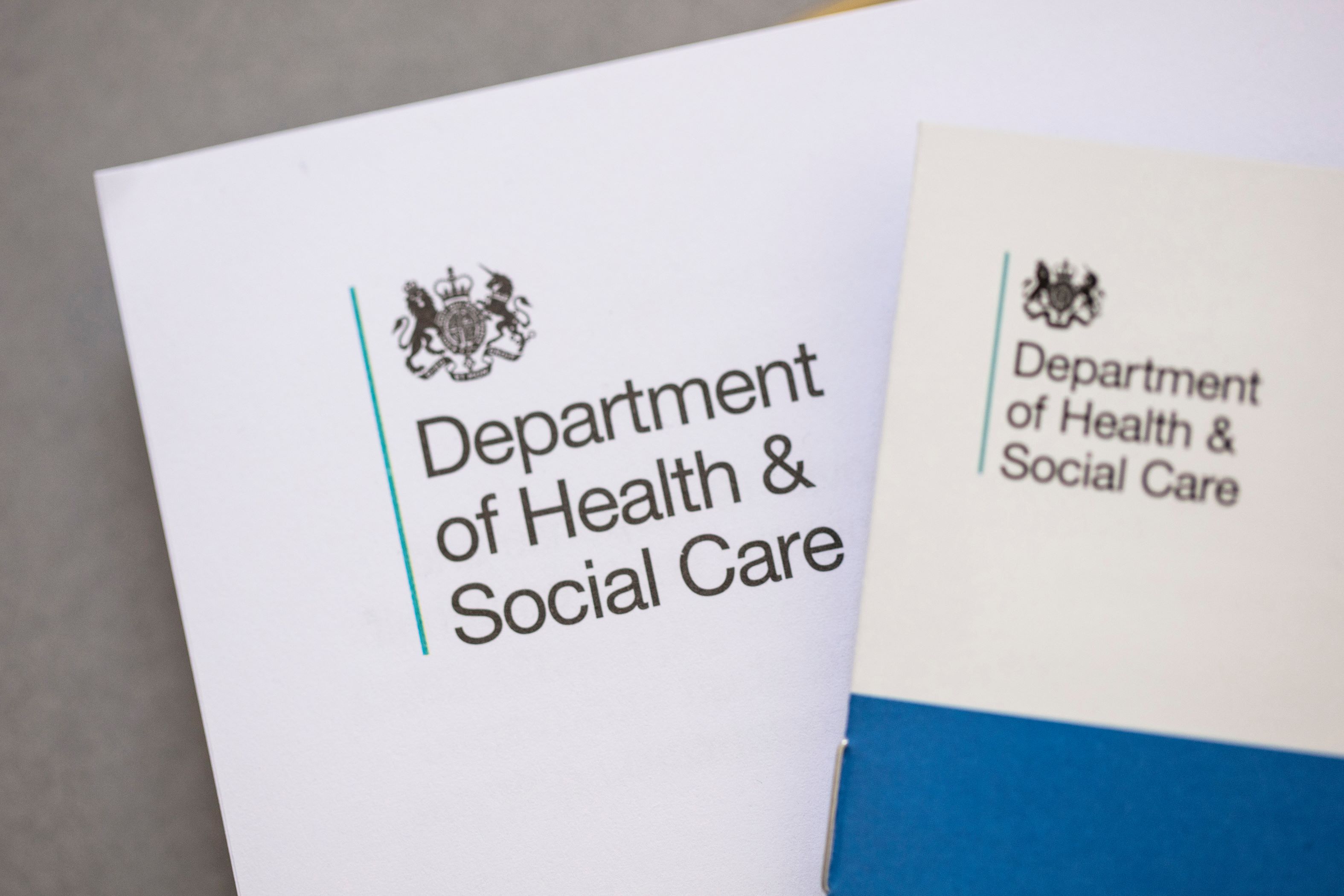 Department of Health and Social Care logo on document